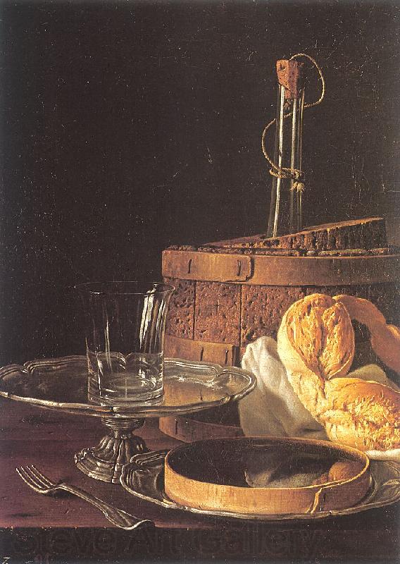 Melendez, Luis Eugenio Still-Life with a Box of Sweets and Bread Twists Spain oil painting art